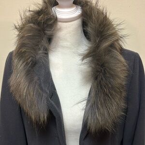 Women’s Wool Raccoon Collar A-Line/Princess like Coat